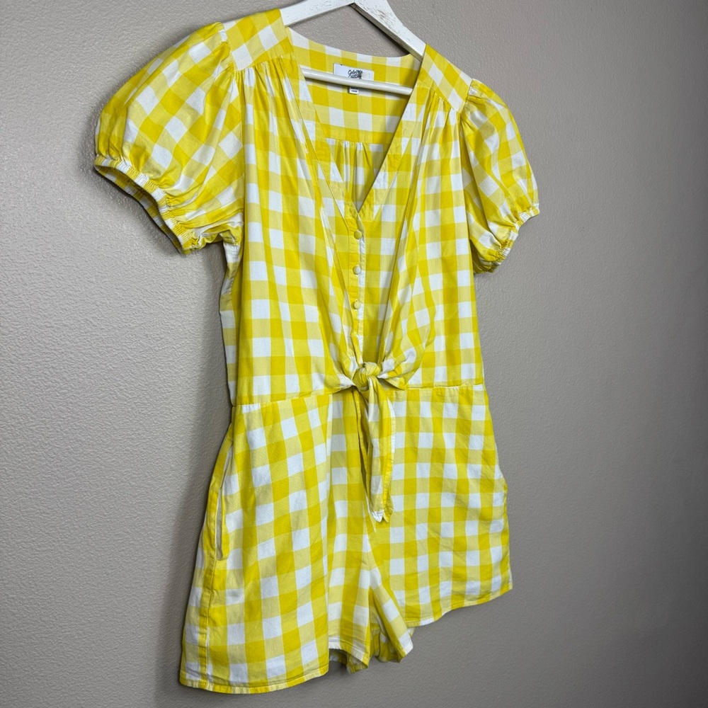 Color Me Courtney Keiko Gingham Yellow Romper Size 10 A - Picture 3 of 12
